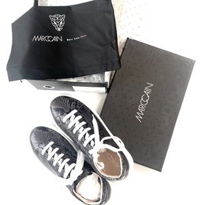 (LGSF) Marc Cain Article Sneaker Black Snake Skin, Size 9, New in Box